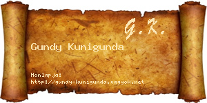 Gundy Kunigunda névjegykártya